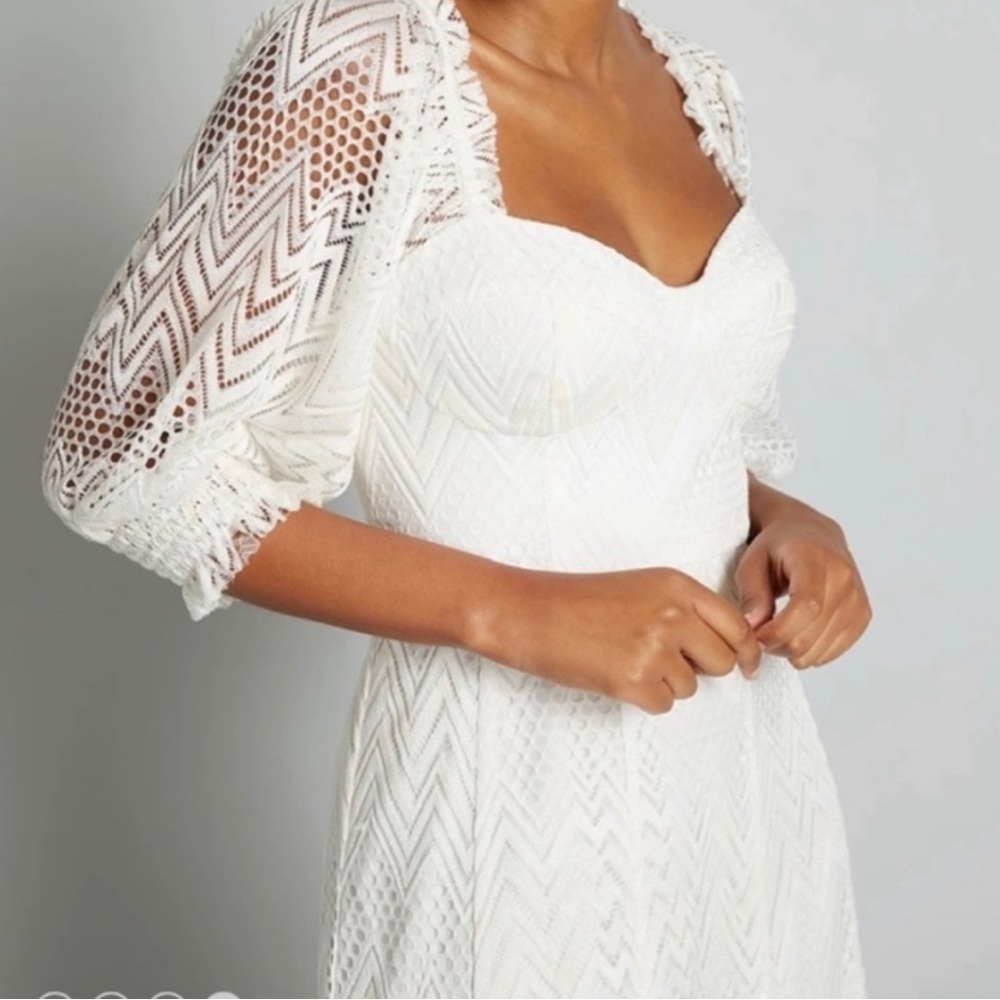 Lacy Boho Midi Wedding Dress - Hutch, ModCloth